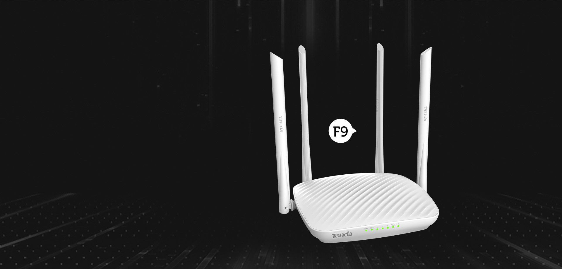 TENDA Routeur WiFi 600 Mbps, 4 * 6dBi Antennes, ports Ethernet,  Beamforming+, Mode AP. F9