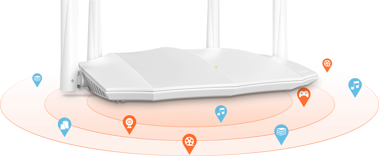 Tenda AC1200 Smart WiFi Router, High Speed Dual Band Wireless Internet  Router with Smart APP, 4 x 100 Mbps Fast Ethernet Ports, Supports Guest  WiFi